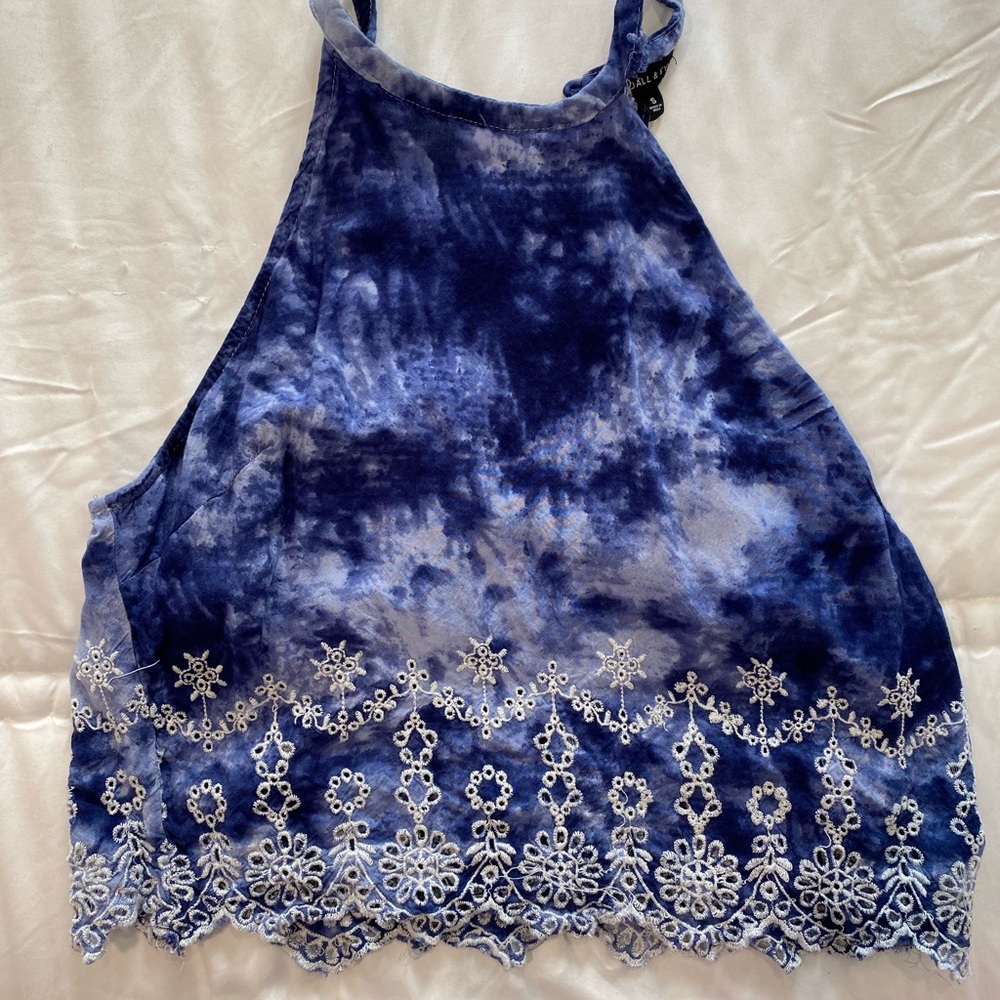 Kendall & Kylie Tie-Dyed Embroidered Tank